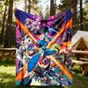 1pc Mega Man Robotics All-Season Comfort, Outdoor Flannel Blanket - Soft, Warm & Cozy for Naps, Camping & Travel 022
