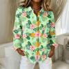 Women's Shirt Hawaii Print Button Up Long Sleeved Casual Regular Shirt With Collar Top