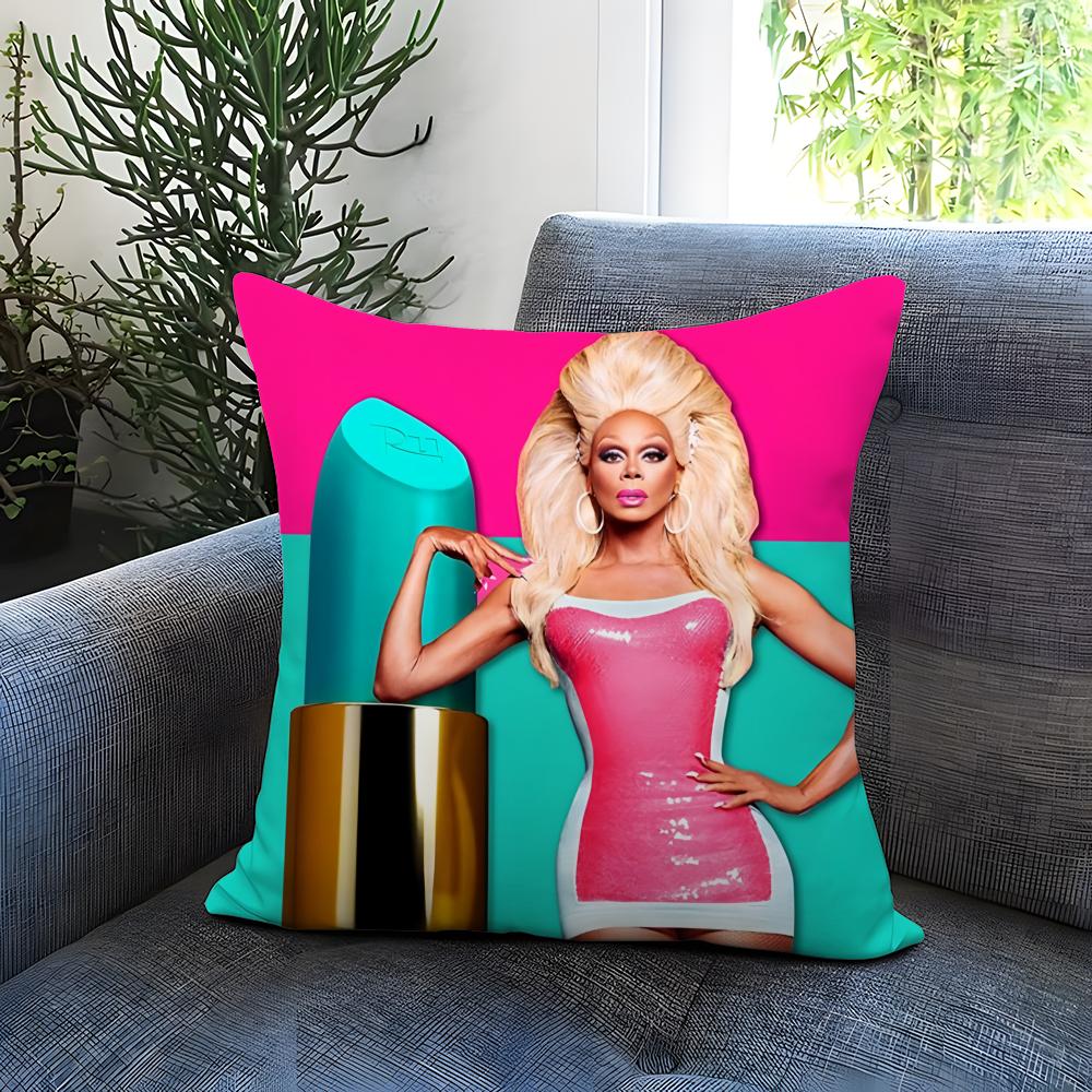 Hot R-RRuPaul Cushion Cover Comfortable Reversible Pillow Cover Ideal for Car Sofa Bedroom & Beyond