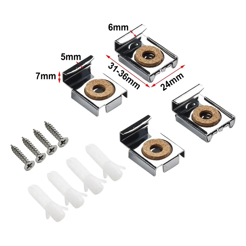 4pcs Glass Clamp Glass Clamp Mirror Frameless Zinc Alloy Garden Glass Hardware Heavy Duty Heavy Duty Home Décor