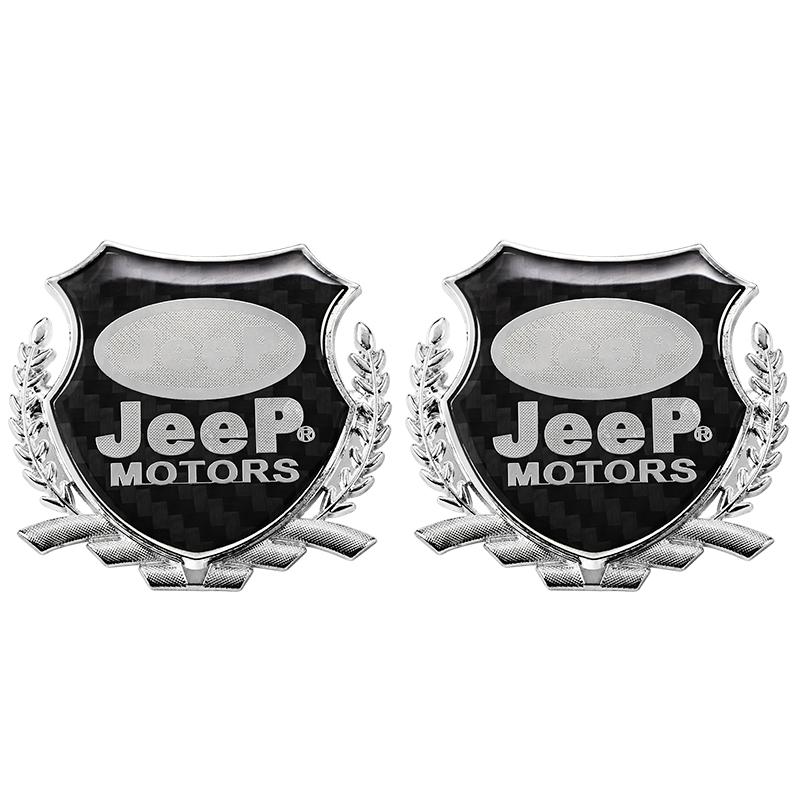 1Pcs Metal Car Badge 3D Side Fender Emblem Decoration For Jeep Grand Cherokee Wrangler JK Gladiator Compass Renegade Valve Stem ALN1