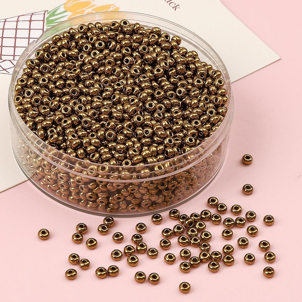 Glas Reisperlen Metall Mineralfarbe Perlen Handgemacht DIY Perlenkette Armband Zubehör Materialien Perlen zur Schmuckherstellung