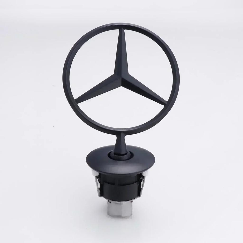 CEV5   3D Car Front Bonnet Hood Emblem Round Zinc Alloy Badge For Mercedes Benz C E S Class W204 W205 W212 W213 W211 W220 W222 W223
