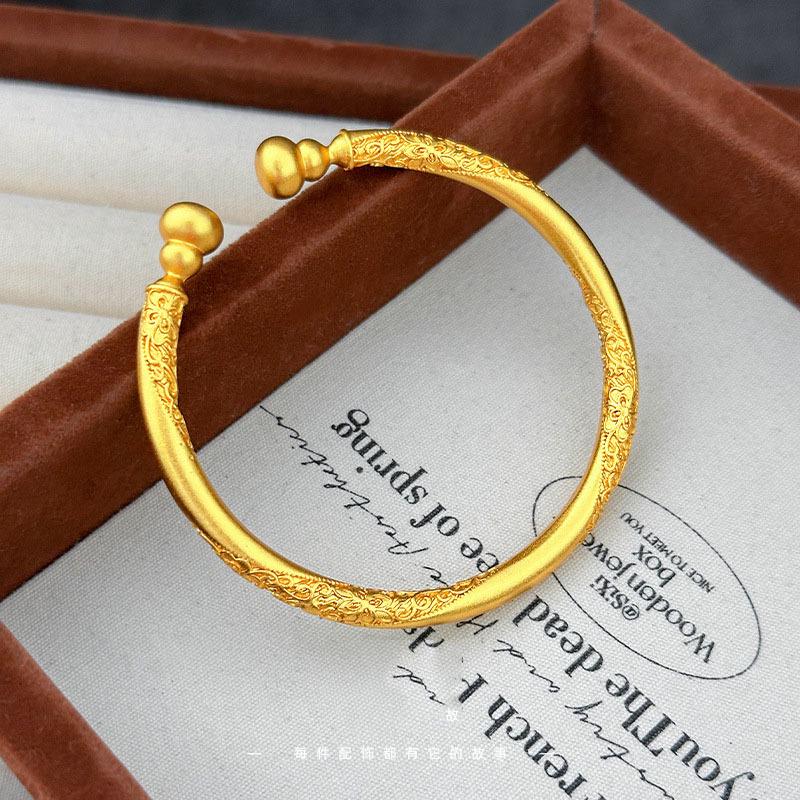 Gold-Plated Ethnic Style Golden Monkey Cudgel Openable Bracelet