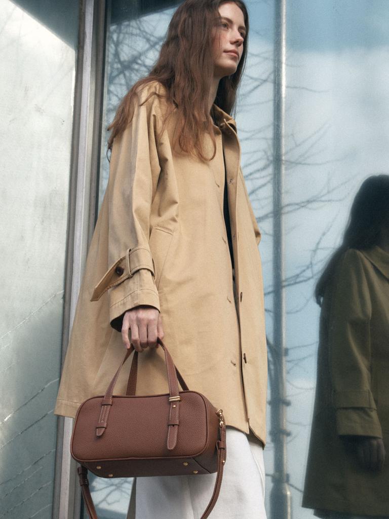 Demeriel Vt Boston Bag Tan Brown