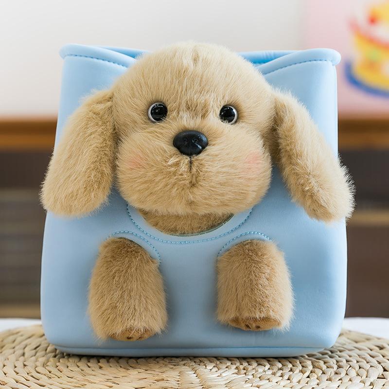 West Highland Peek-a-boo Plush Toys Kids Dolls Girls Pet Schnauzer Backpack Golden Retriever Birthday Gifts