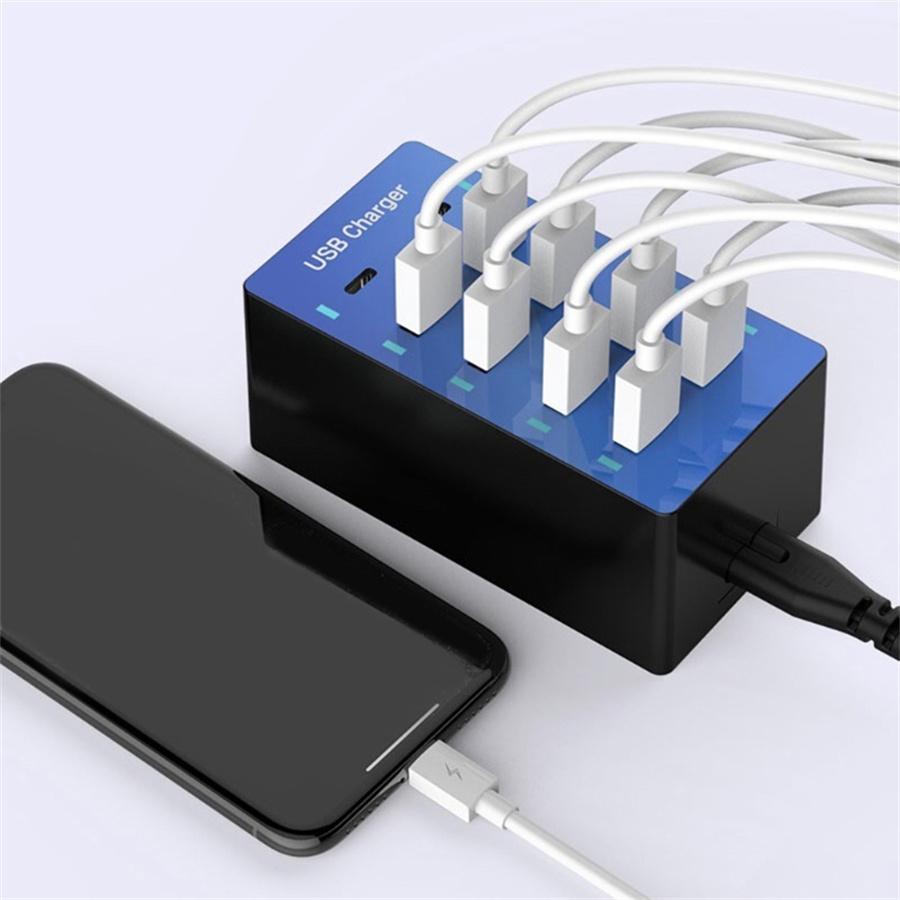 10-Port USB Charger Dock Hub Station with Fast Charging for Cell Phone Watch New