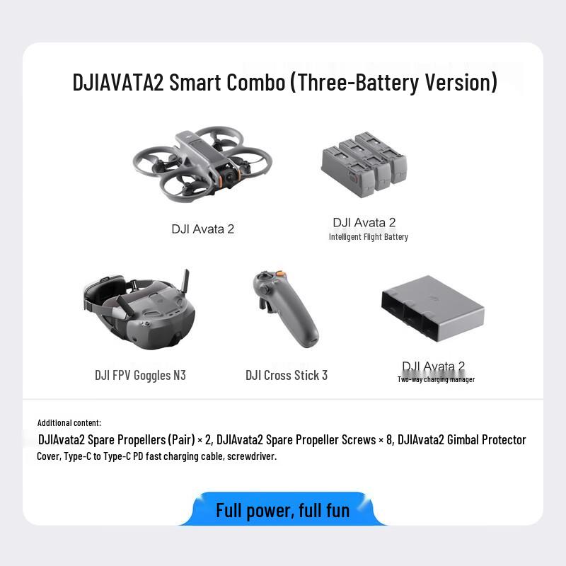 DJI Avata 2 FPV Drone Smart Combo (Three Battery)