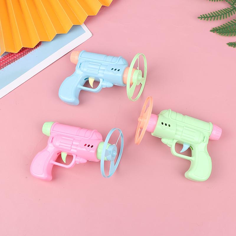 Flying Bamboo Dragonfly Flying Saucer Gun Flying Disc Outdoor Toy Launcher