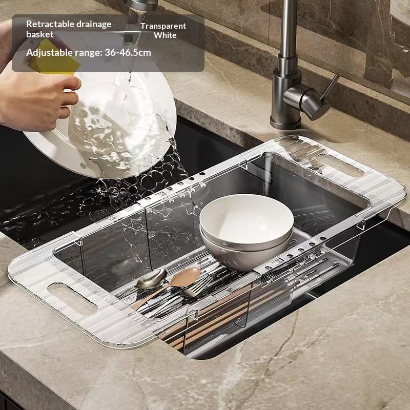 

Kitchen Telescopic Drainage Rack, Vegetable Washing Basin, Drainage Basket, Household Filter Basket, Sink, Vegetable Basket