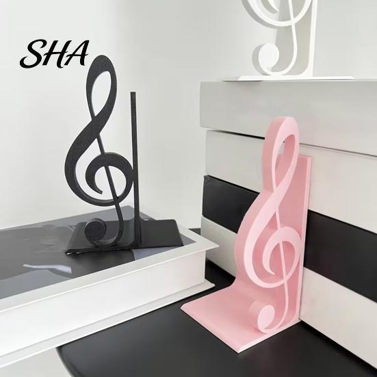 Treble Clef Table Ornament 3D Printed Music Note Bookend, Decorative Shelf Organizer, Modern Desk Decor for Home Creative Accessory Office Study,