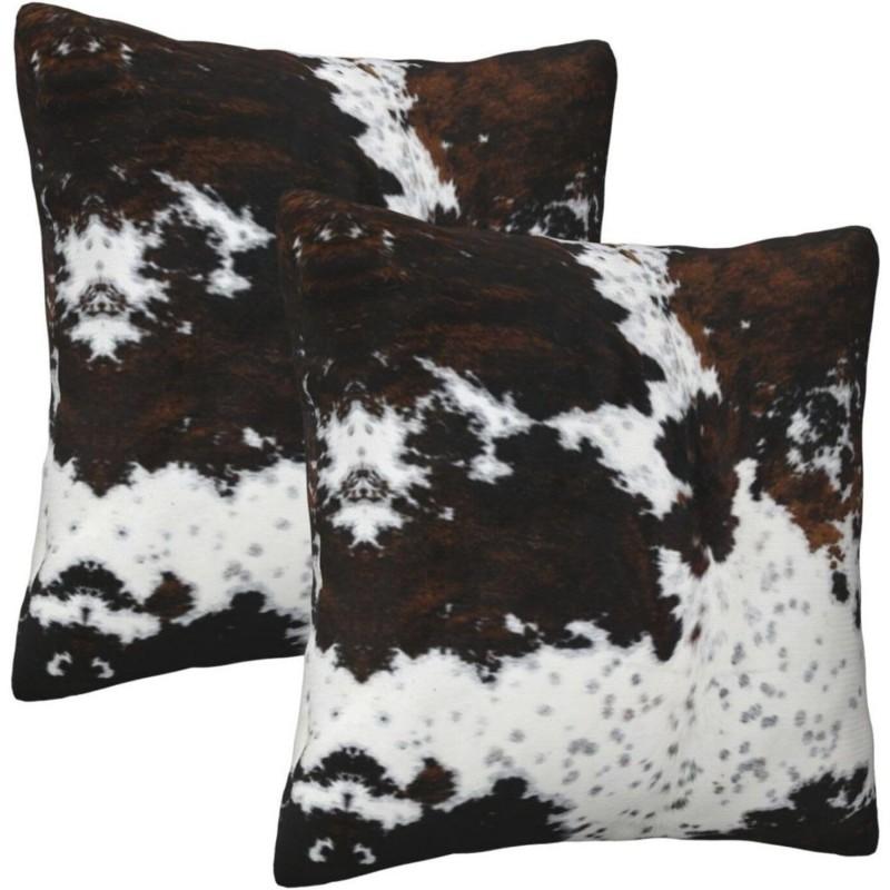 

Stylish Brown Cow Print Texture Print Patter 2 pcs Square Pillowcase Pillow Cover Comfort Throw Pillow for Home Car