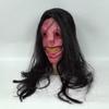 Exposed Teeth Long Hair Red Face Devil Mask Scary Scary Demon Mask Halloween Mask  Cosplay