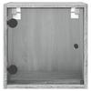 Nightstand with Glass Door Grey Sonoma 35 x 37 x 35 cm