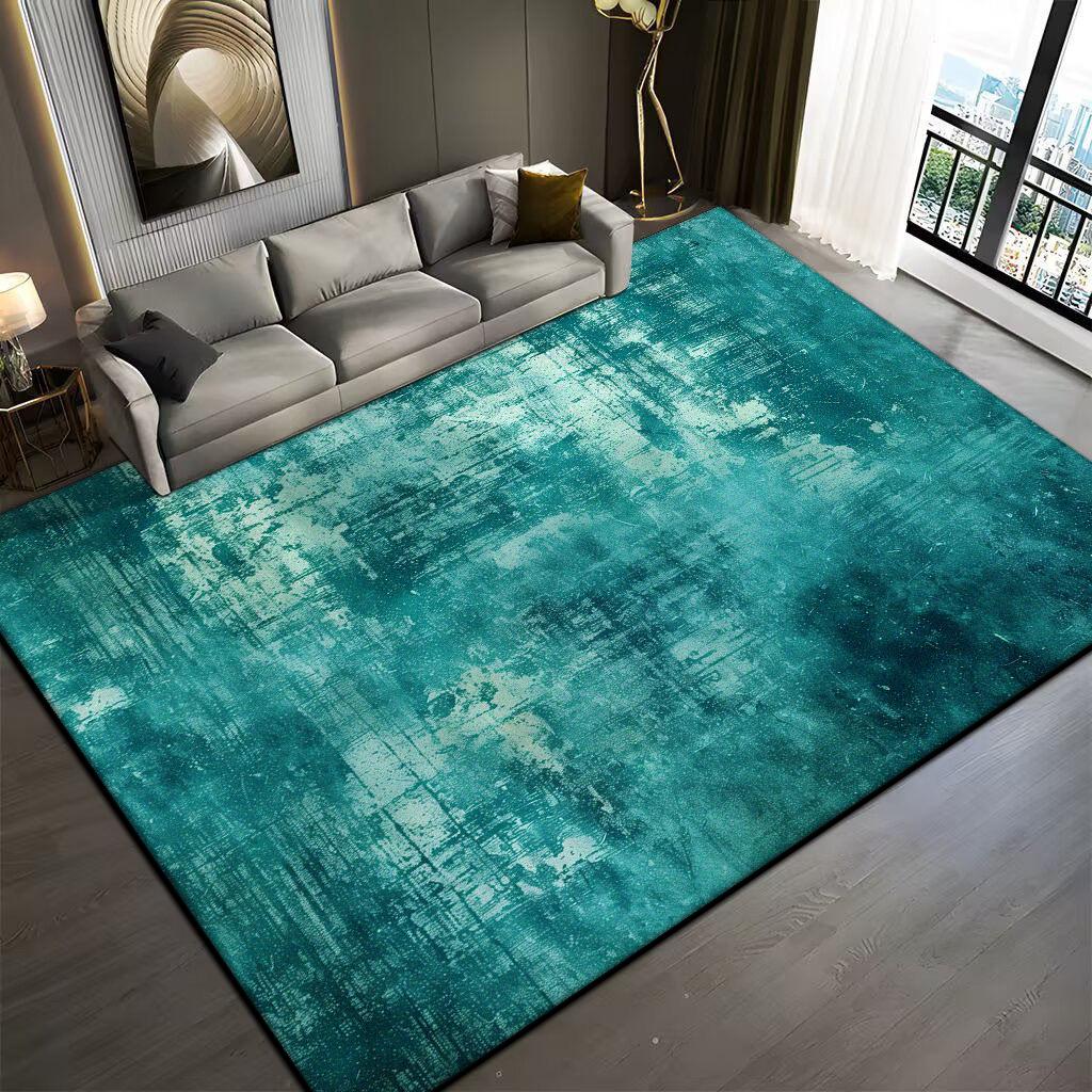 Moderne Schwarz Grau Große Wohnzimmerteppiche Abstrakte Dekoration Sofaseite Rutschfester Teppich Schlafzimmer Bettseite Waschbare Weiche Bodenmatte