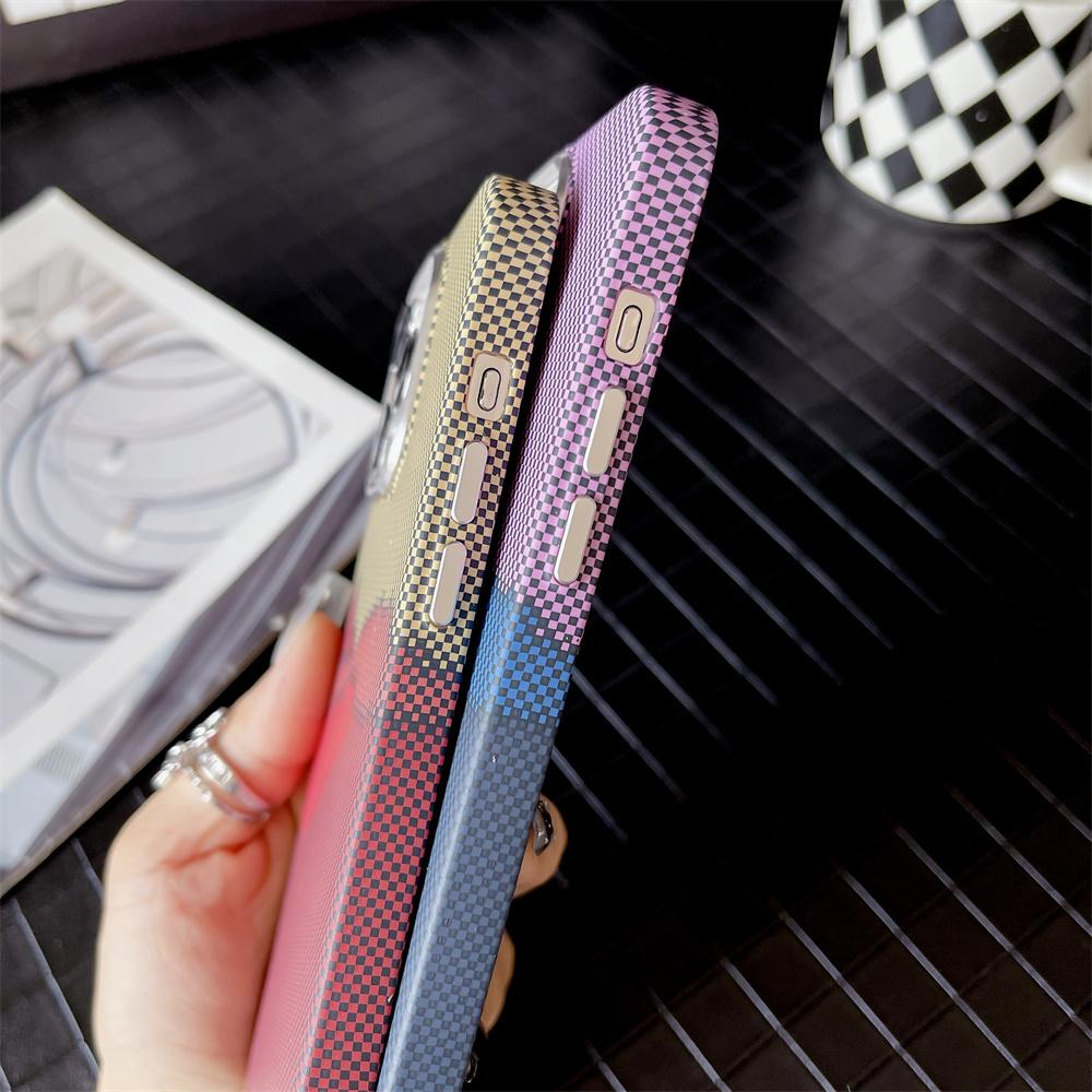Colourful Kevlar Pattern For Magsafe Magnetic Phone Case For iPhone 16 15 11 12 13 14 Pro Max Luxury Wireless Charge Matte Cover