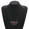 Dark Jewelry Bat Pendant Necklace Alloy Water Crystal For Halloween Decoration