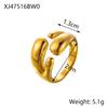 CARLIDANA Hot Sale Trendy 18K Gold Plated Bow Heart Twist Geometric Finger Rings Stainless Steel Not Fade Waterproof Women