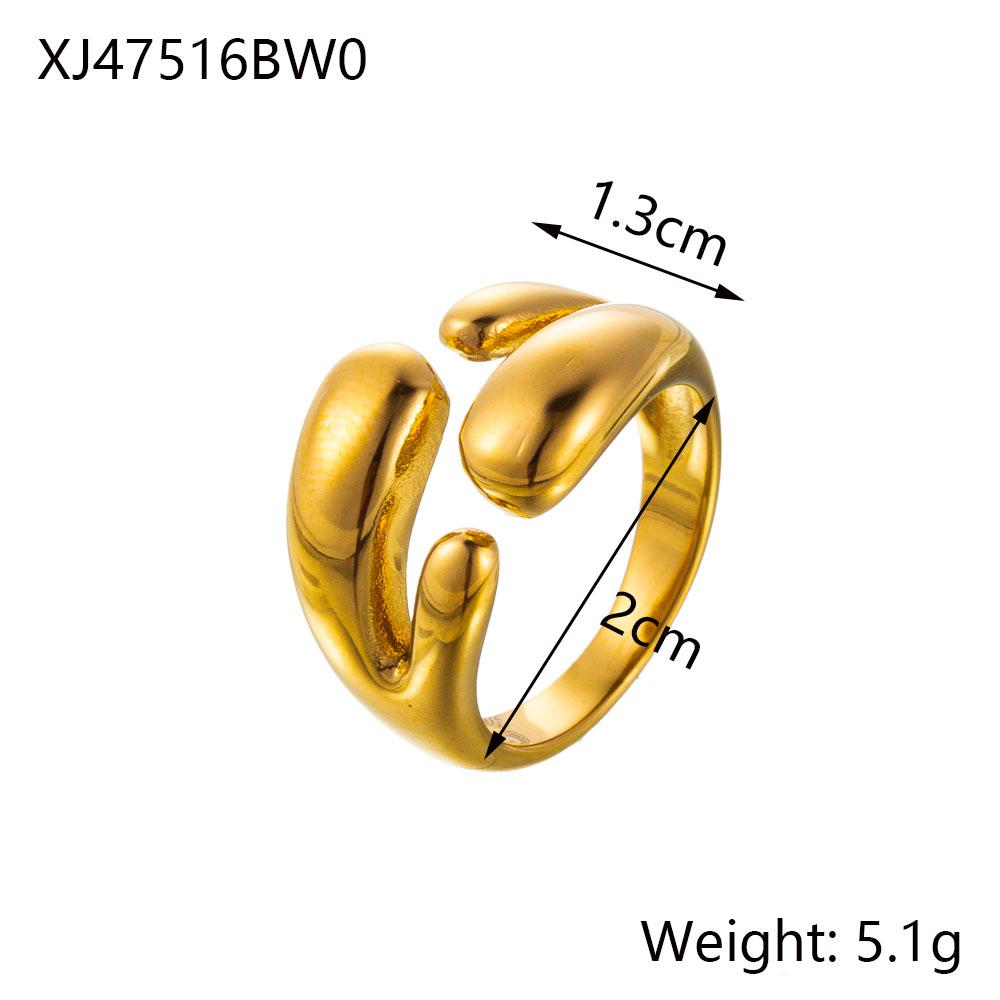 CARLIDANA Hot Sale Trendy 18K Gold Plated Bow Heart Twist Geometric Finger Rings Stainless Steel Not Fade Waterproof Women