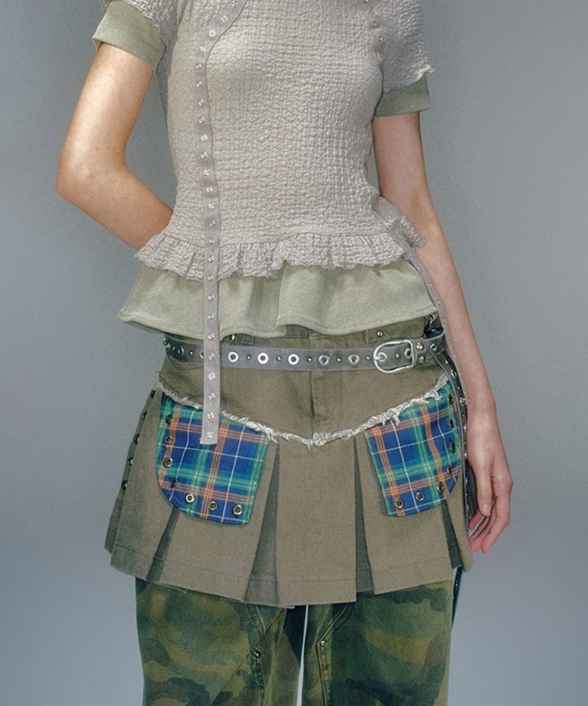 Beikeonteuakaibeu Lisa Pleats Mini Skirt (2Color)