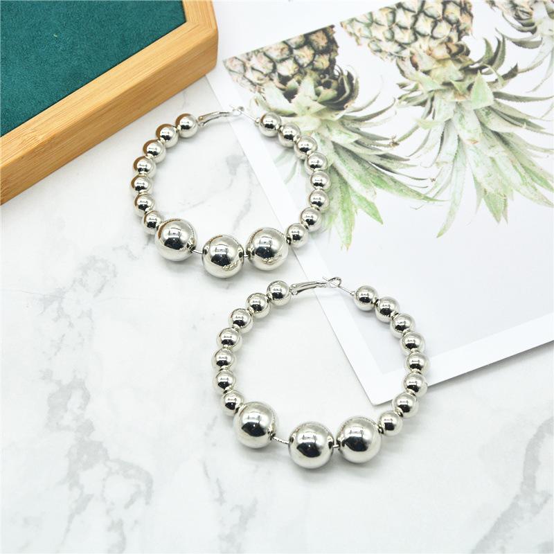 Fashion Explosion Simple C-shaped Electroplated Gold Earrings Imitation Pearl Earrings New Earrings