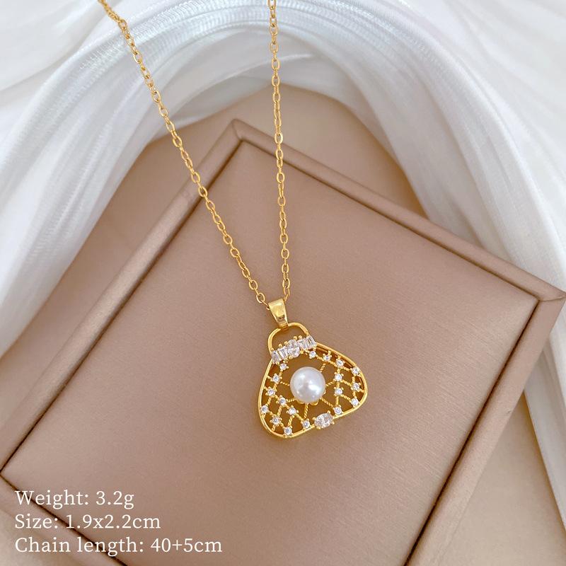 Mickey Head Heavy Industry Necklace Women'S Copper Micro-Inlaid Real Gold Electroplating Delicate Clavicle Chain Neck Chain