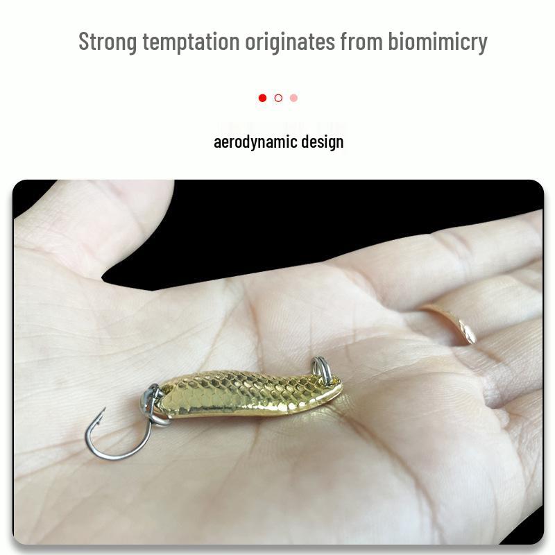 Dragon Scale Spinner Lure: Micro Warped Mouth Culter Spoon Bait, Artificial Whitebait.