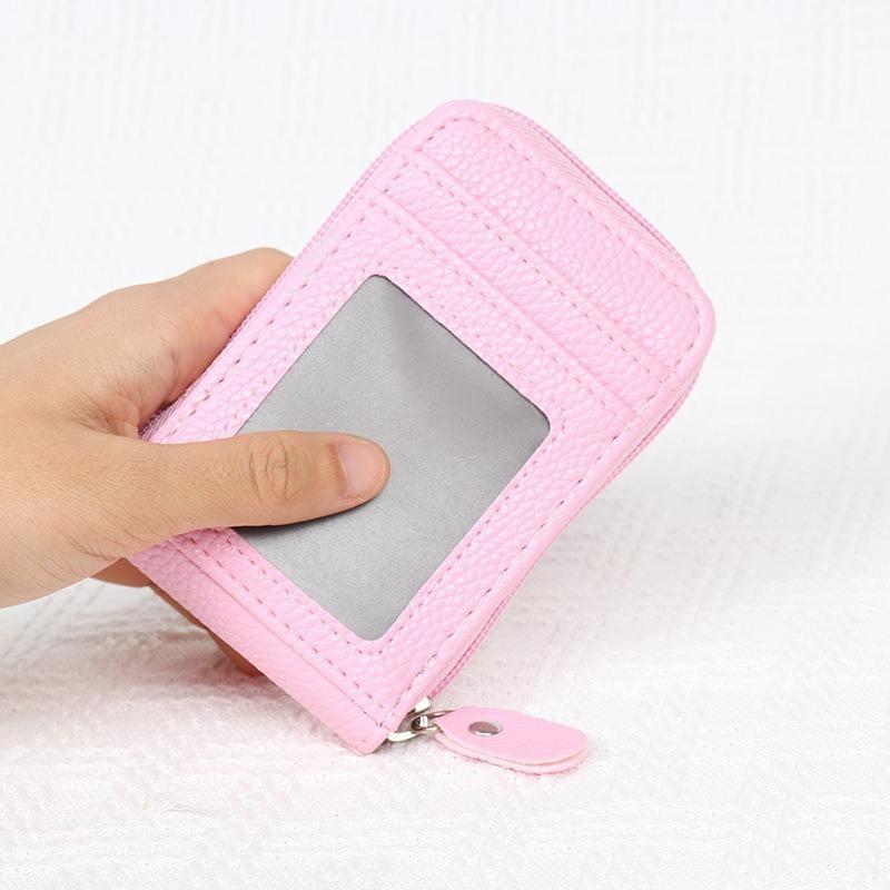 Card Bag Multi-card Organ Zipper Wallet Color Multi-color Candy Color Pu Bag Customized On Demand