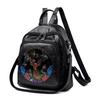Printed Large Capacity Backpack Women's Retro PU Backpack