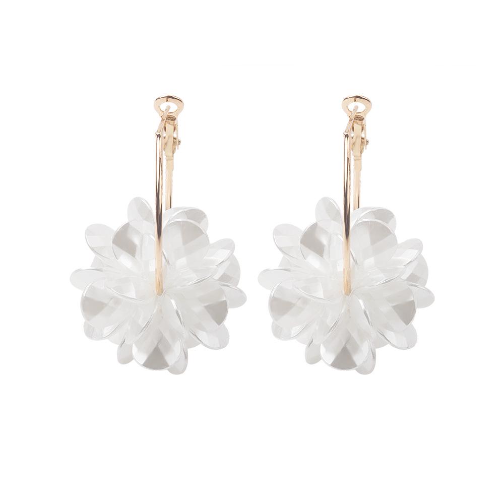 Dongdaemun Same Three-Dimensional Flower Pearl Earrings, Girl Super Fairy Exquisite Temperament Thin Earrings