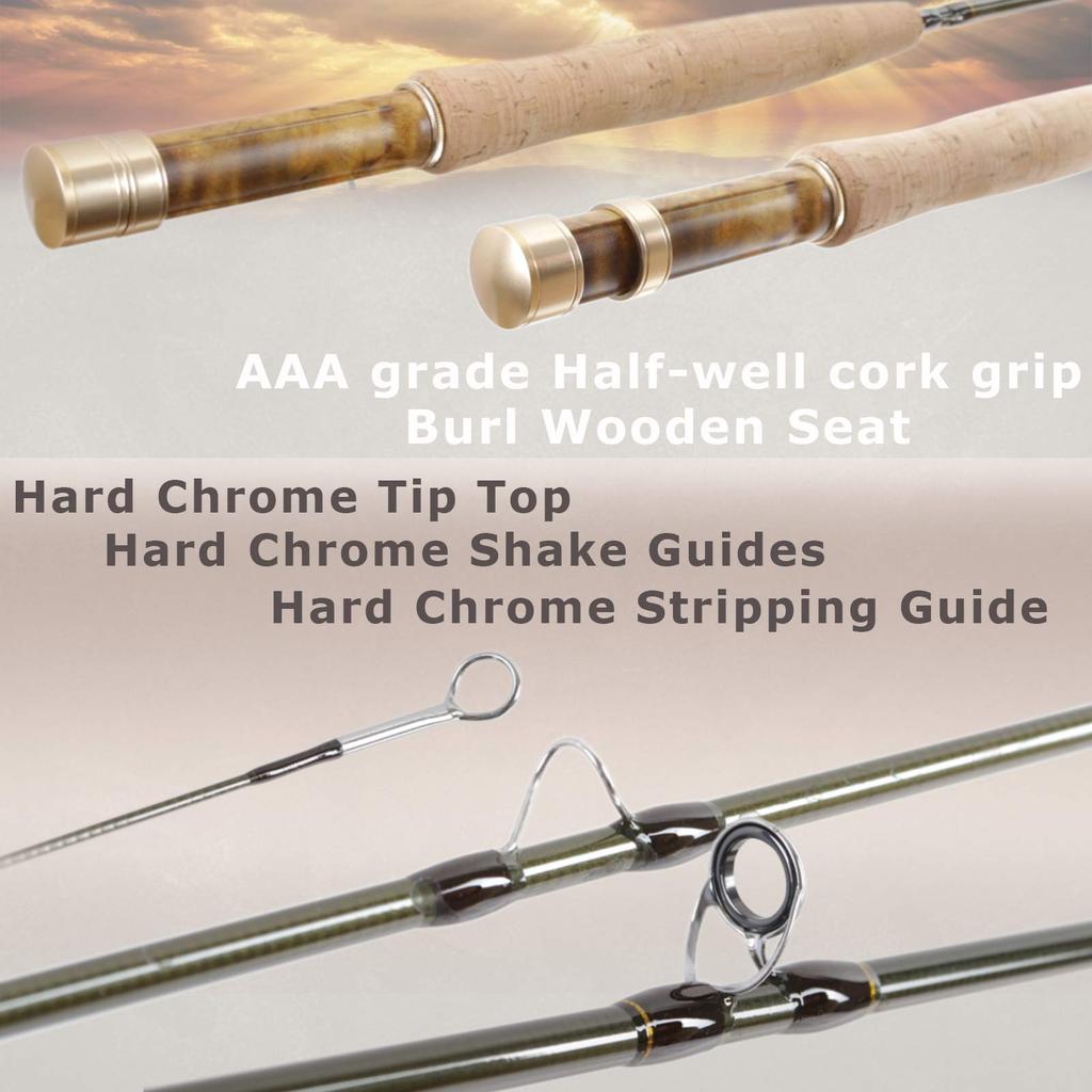 M MAXIMUMCATCH M MAXIMUMCATC Maxcatch VFeather Medium Fast Fly Rod 4 Pieces Trout Fly Fishing Rod with IM10 Rod Tube Weight 4 (2 6'6'' Pieces)