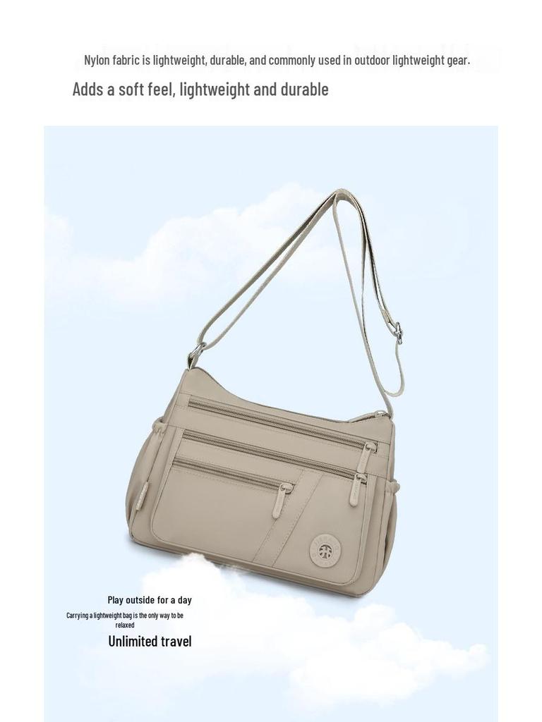 Tide Women's Nylon Crossbody Bag: Large Capacity, Lightweight, Autumn 2025 Mommy Shoulder Bag