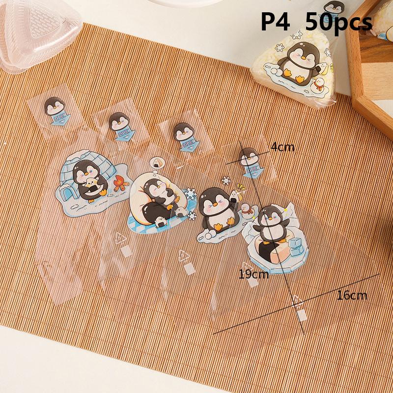 50 Pezzi Cartoni Animati Giapponesi Carini Per Sacchetto Confezionamento Palla di Riso Triangolare Sacchetto per Onigiri Sushi con Nori Stampo per Preparare Sushi Accessorio Bento