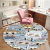 Labubu Print Round Rug, Washable Floor Carpet, For Entryway Dorm Laundry Room Office Study, Home Decor Birthday Christmas Gift