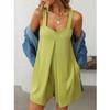 Women Summer Short Jumpsuits and Rompers Spaghetti Straps Casual Loose Pockets Playsuits Bodysuits