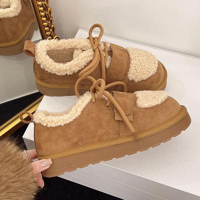 Fur Women's Cotton Shoes Flats Suede Fashion Warm Snow Boots Brand Comfort Sport Shoes Running Winter Boots Ladies