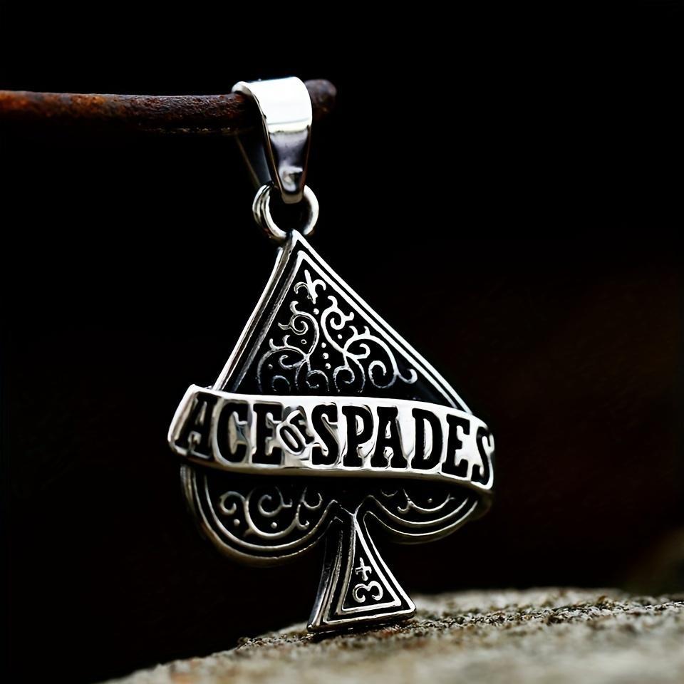 Nowy projekt Poker Ace of Spades naszyjnik dla mężczyzn biżuteria w kształcie serca na prezent