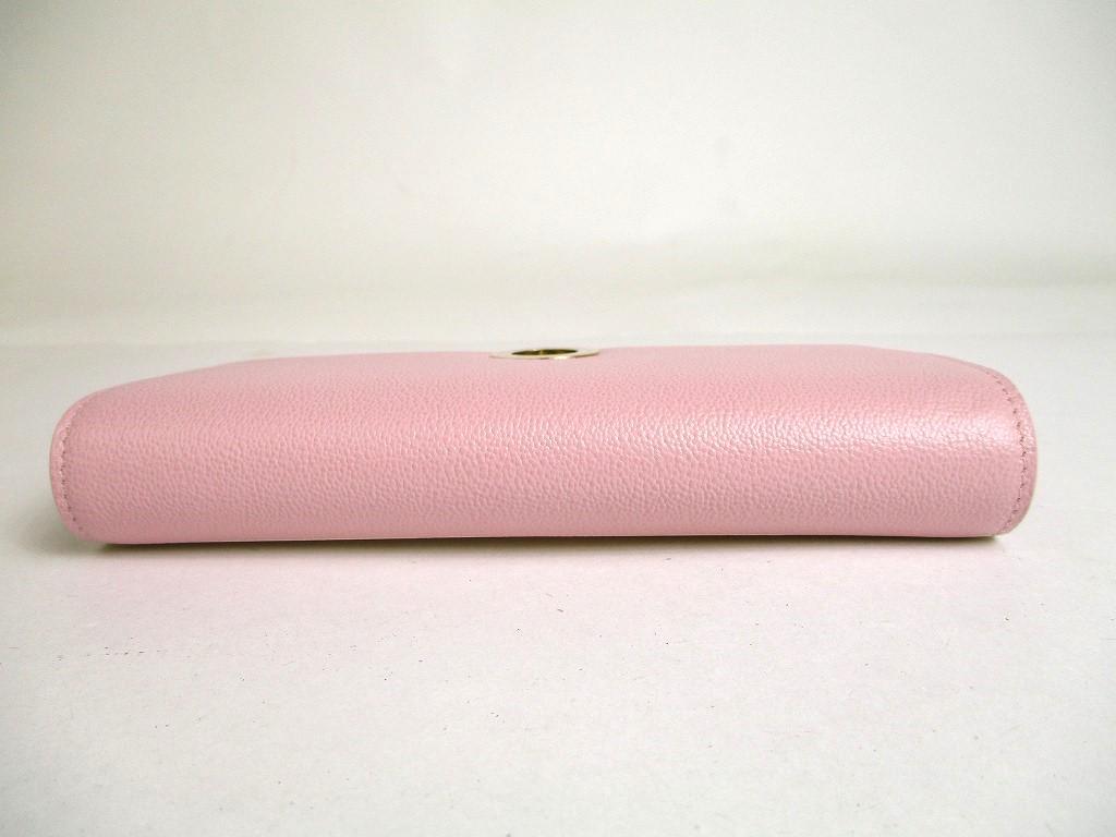 Authentic BVLGARI Light Pink Cream Leather Gold H/W Flap Wallet Continental #a440  Refurbished