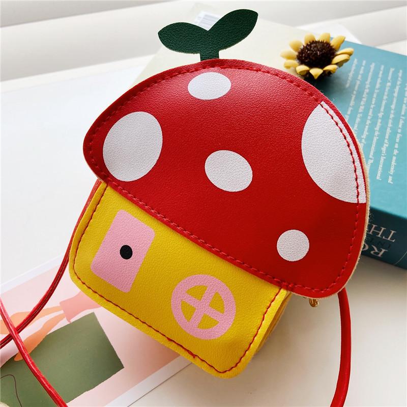 Childrens Cartoon Mushroom Shoulder Bag Waterproof Cute Girls Mini Bag For Toddlers