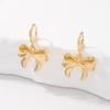 Golden Bow Statement Earrings Trendsetting  Stud Ear Accessories
