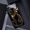 Mystic Golden Pearl Cat Black Glass Phone Case For Redmi Note 13 Pro+ 14 Pro 8 9 9S 12S 10 Pro 11 12 A3 12 13 K60Ultra 14C Cover