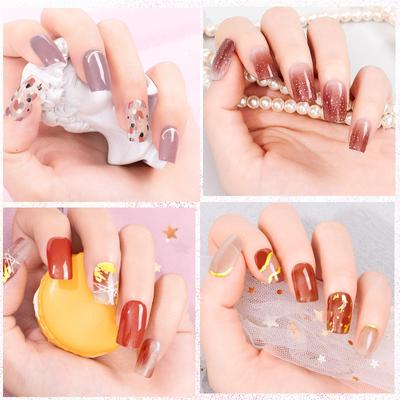 Japanese and Korean Gel Manicure Stickers Semi-cured Nail Polish Film 3D Three-dimensional Hot Stamping Nail Stickers