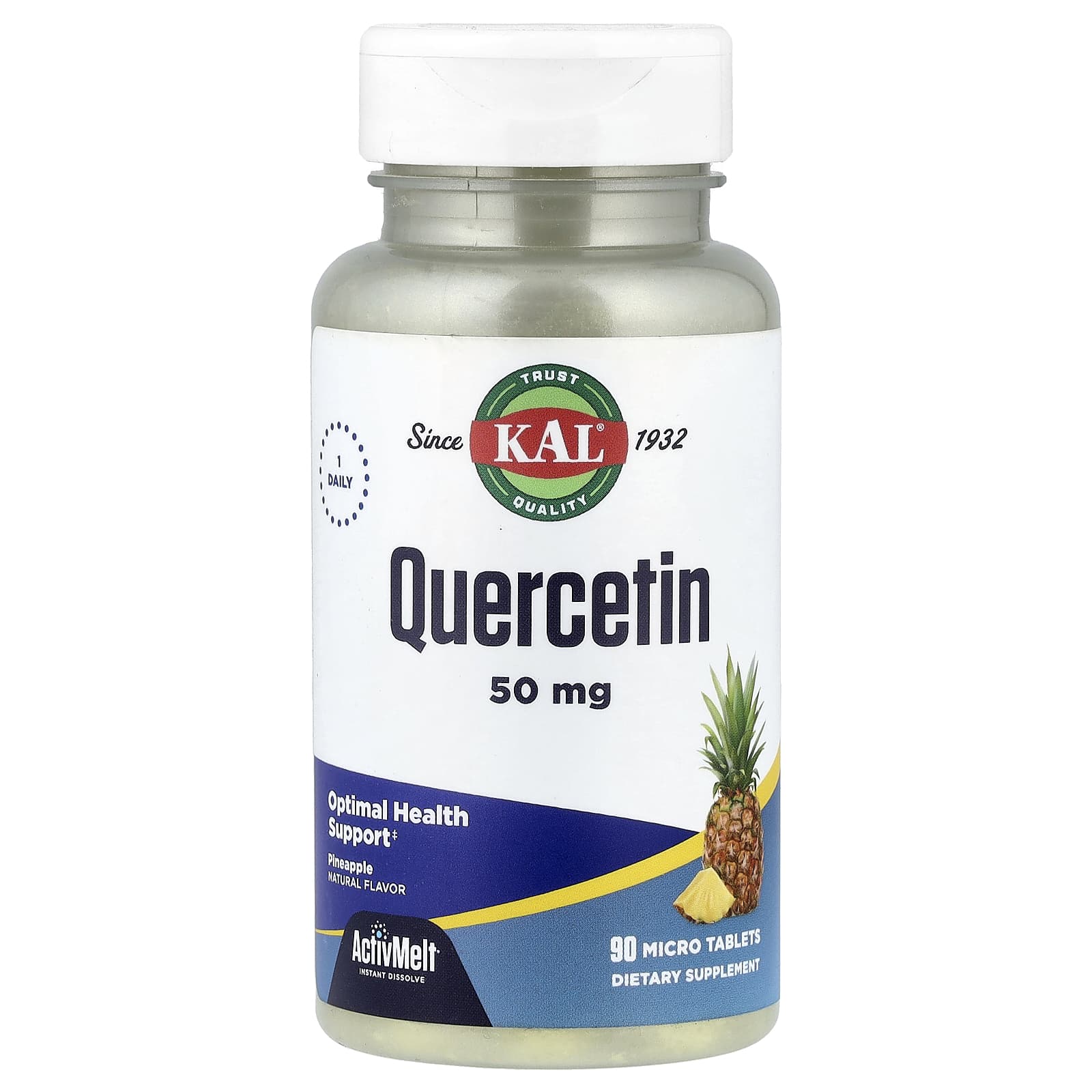 

Quercetin, Pineapple, 50Mg, 90 Micro Tablets