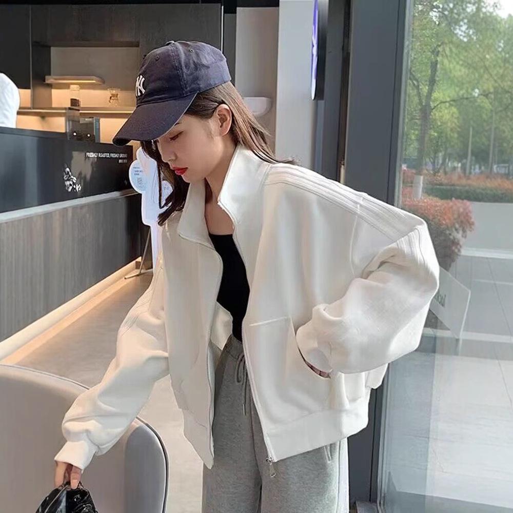 Women's Slim Fit Baseball Jacket: Spring/Autumn 2025 - Casual, Versatile, Loose-Fit Cardigan Top