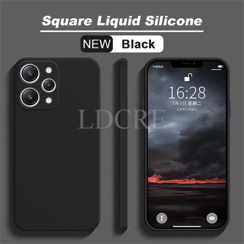 Pro Xiaomi Redmi 12 Pouzdro Tekutý Silikon Coque Kryt Pro Redmi 12 Kryt TPU Guma Ochranné Pouzdro na Telefon Redmi 12 Kryt