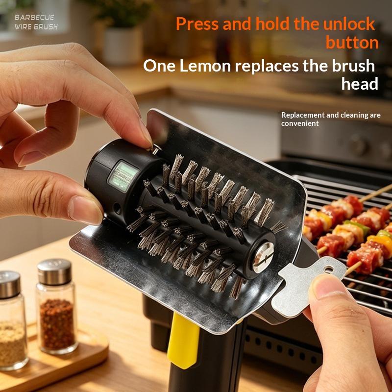 Portable Electric Grill Brush High Speed Handheld Bbq Cleaning Brush Efficient Stainless Steel Rechargeable Grill Brush