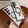 Luxury Plating For Magsafe Magnetic Clear Case For Samsung S25 Ultra S24 FE S23 Plus S22 S21 S20 Note 20 Lens Protection Cover