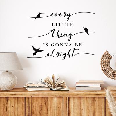 WZ9025 Slogan anglais Oiseau noir Chambre Salon Bureau Embellissement de la maison Décoration Sticker mural