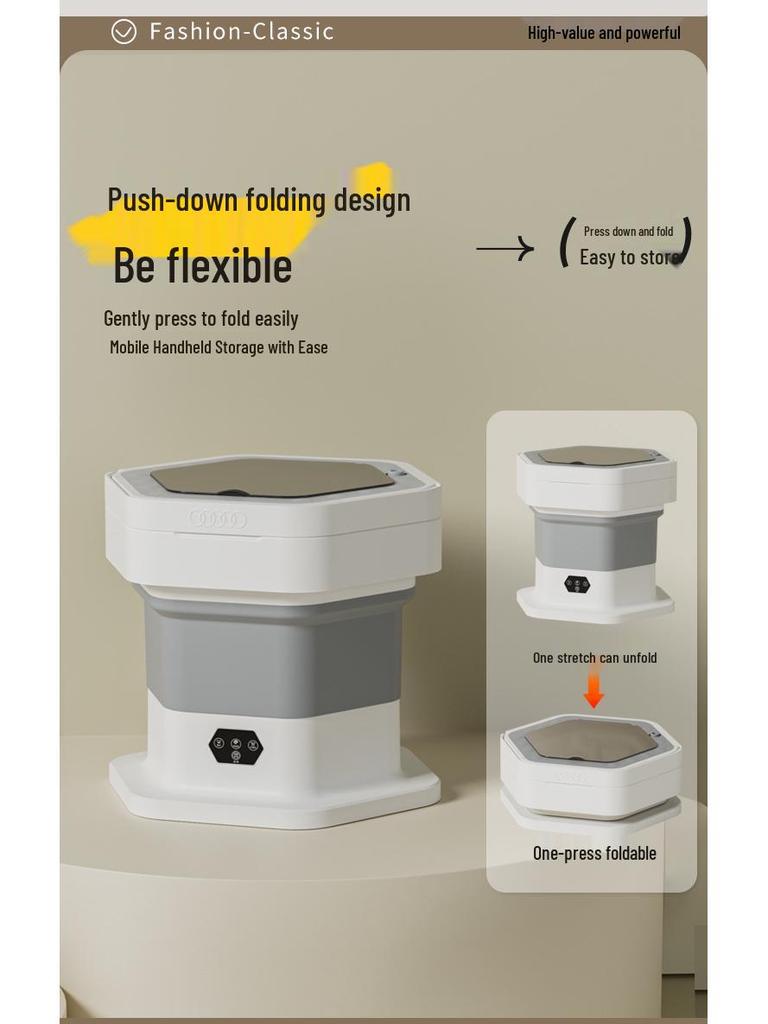 Compact Folding Washer-Dryer for Baby Clothes and Socks