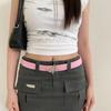 Metal Cross Star Buckle Belts Zinc Zinc Alloy Waistband Fashion Leather Belt  Women